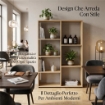 LIBRERIA IN MDF ROVERE CON RIPIANI SFALSATI MISURE: 80X24X126 CM
