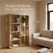 LIBRERIA IN MDF ROVERE CON RIPIANI SFALSATI MISURE: 80X24X126 CM