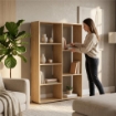 LIBRERIA IN MDF ROVERE CON RIPIANI SFALSATI MISURE: 80X24X126 CM