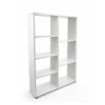 LIBRERIA IN LEGNO BIANCO MODERNA CON 7 RIPIANI SFALSATI DIMENSIONI 80X24X126 CM