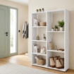 LIBRERIA IN LEGNO BIANCO MODERNA CON 7 RIPIANI SFALSATI DIMENSIONI 80X24X126 CM
