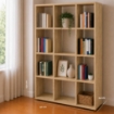 LIBRERIA IN MDF ROVERE CON DODICI RIPIANI MISURE: 90X24X130 CM
