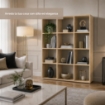 LIBRERIA IN MDF ROVERE CON DODICI RIPIANI MISURE: 90X24X130 CM