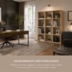 LIBRERIA IN MDF ROVERE CON DODICI RIPIANI MISURE: 90X24X130 CM