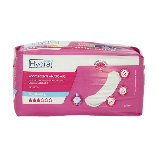 HYDRA VIVA+ ASSORBENTI ANATOMICI NORMAL PER INCONTINENZA LIEVE 12 PZ