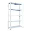 SCAFFALE IN METALLO BIANCO ETTORE KIT BULLONI 100 X 40 X H187 CM CON 5 SCAFFALI