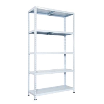 SCAFFALE IN METALLO BIANCO ETTORE KIT BULLONI 100 X 40 X H187 CM CON 5 SCAFFALI