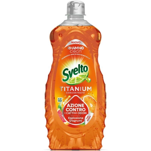 SVELTO TITANIUM CONCENTRATO DETERSIVO LIQUIDO PER PIATTI - ESPLOSIONE D'AGRUMI CON ACETO 650 ML