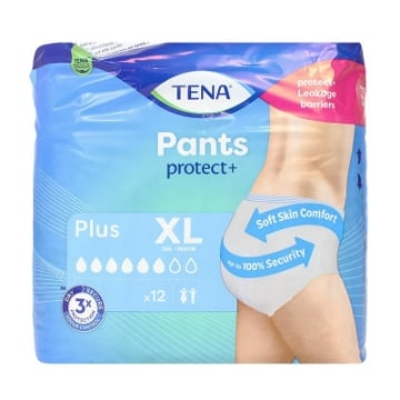 TENA PANTS PLUS XL 12 PEZZI – COMFORT E SICUREZZA GIORNO E NOTTE