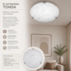 PLAFONIERA CLARA 2XE27 GANCI CROMO VETRO LASTRA BIANCO DECORATO GARDEN Ø40-P.11 CM 