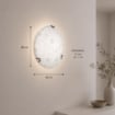 PLAFONIERA CLARA 2XE27 GANCI CROMO VETRO LASTRA BIANCO DECORATO GARDEN Ø40-P.11 CM 