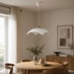 LAMPADA A SOSPENSIONE MARILENA 50X50 1XE27 MONTATURA CROMO-BIANCO VETRO LASTRA BIANCO Ø50-H21-L100 CM OKX