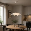 LAMPADA A SOSPENSIONE MARILENA 50X50 1XE27 MONTATURA CROMO-BIANCO VETRO LASTRA BIANCO Ø50-H21-L100 CM OKX
