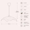 LAMPADA A SOSPENSIONE MARILENA 50X50 1XE27 MONTATURA CROMO-BIANCO VETRO LASTRA BIANCO Ø50-H21-L100 CM OKX
