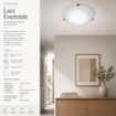DUNA LAMPADA PLAFONIERA DA SOFFITTO E27 1 LUCE 30CM BIANCA -GANCI IN BRONZO