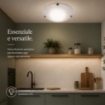 DUNA LAMPADA PLAFONIERA DA SOFFITTO E27 1 LUCE 30CM BIANCA -GANCI IN BRONZO