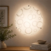 PLAFONIERA DARIA 1XE27 GANCI CROMO VETRO LASTRA BIANCO DECORATO CERCHI DARIA Ø30-P.10 CM 