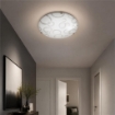 PLAFONIERA DARIA 1XE27 GANCI CROMO VETRO LASTRA BIANCO DECORATO CERCHI DARIA Ø30-P.10 CM 