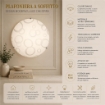 PLAFONIERA DARIA 1XE27 GANCI CROMO VETRO LASTRA BIANCO DECORATO CERCHI DARIA Ø30-P.10 CM 