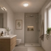 PLAFONIERA DARIA 1XE27 GANCI CROMO VETRO LASTRA BIANCO DECORATO CERCHI DARIA Ø30-P.10 CM 