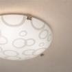 PLAFONIERA DARIA 1XE27 GANCI CROMO VETRO LASTRA BIANCO DECORATO CERCHI DARIA Ø30-P.10 CM 