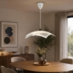 LAMPADA A SOSPENSIONE ELISA 1XE27 MONTATURA CROMO VETRO LASTRA BI+TRASPARENTE Ø40-H.18-L.100 CM