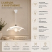 LAMPADA A SOSPENSIONE ELISA 1XE27 MONTATURA CROMO VETRO LASTRA BI+TRASPARENTE Ø40-H.18-L.100 CM