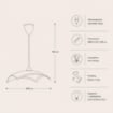 LAMPADA A SOSPENSIONE ELISA 1XE27 MONTATURA CROMO VETRO LASTRA BI+TRASPARENTE Ø40-H.18-L.100 CM