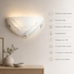 LAMPADA DA PARETE LETIZIA 1XE27 GANCI CROMO PIASTRA IN VETRO DECORATO TAGLI BIANCHI  Ø30-HX15-PX10 CM 