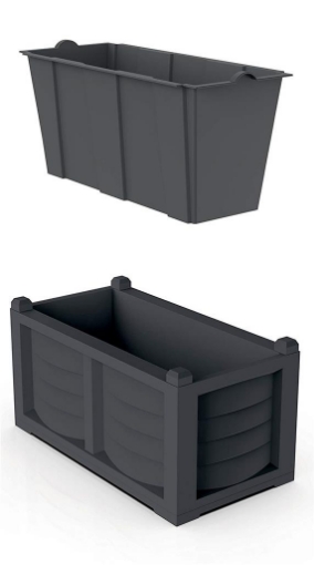 FIORIERA KIT ARREDO CON VASCA INTERNA 80X42,5XH42 RESINA COLORE FERRO BATTUTO