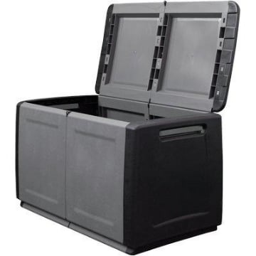 BAULE MULTIUSO GRIGIO SCURO E NERO IN POLIPROPILENE 96 X 53 X H57 CM 230 LITRI