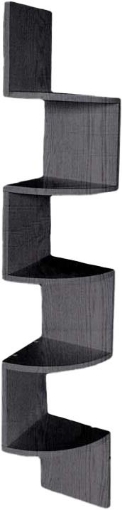 MENSOLA ANGOLARE IN LEGNO CON 4 RIPIANI 19X19X123 CM COLORE WENGÈ