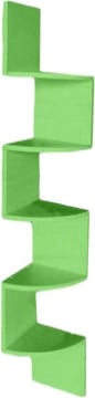 MENSOLA ANGOLARE IN LEGNO CON 4 RIPIANI 19X19X123 CM COLORE VERDE
