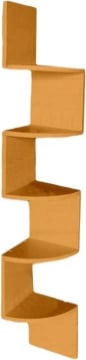 MENSOLA ANGOLARE DA PARETE REALIZZATA IN LEGNO CON 4 ARANCIONE 19X19 XH123CM 