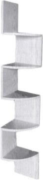 MENSOLA ANGOLARE IN LEGNO CON 4 RIPIANI 19X19X123 CM COLORE BIANCO