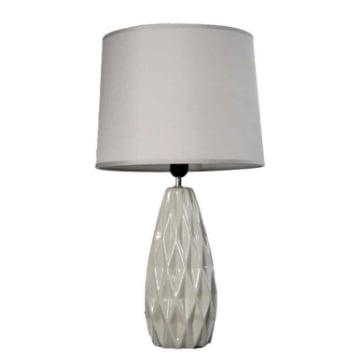 LAMPADA DA TAVOLO CON BASE IN CERAMICA 34X34X62,5 IN COLORE TORTORA 