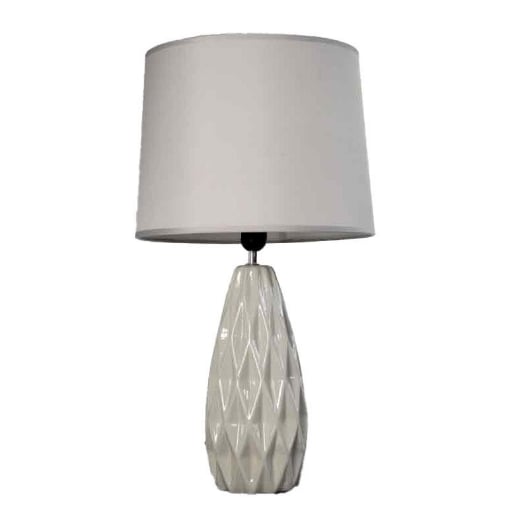 LAMPADA DA TAVOLO CON BASE IN CERAMICA 34X34X62,5 IN COLORE TORTORA 