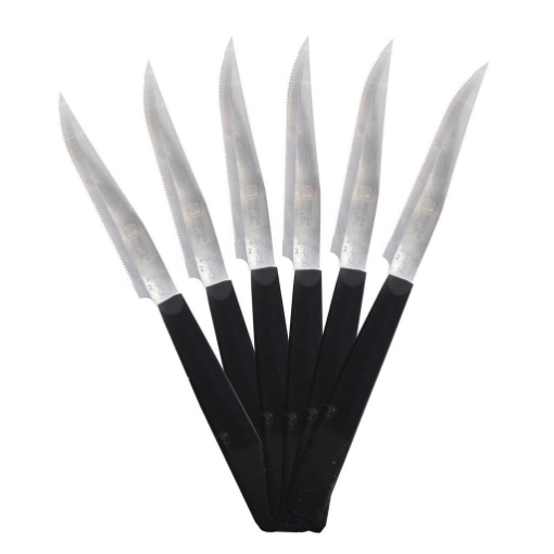 MAURY'S SET DA 6 COLTELLI PER BISTECCA IN ACCIAIO INOX DI COLORE NERO
