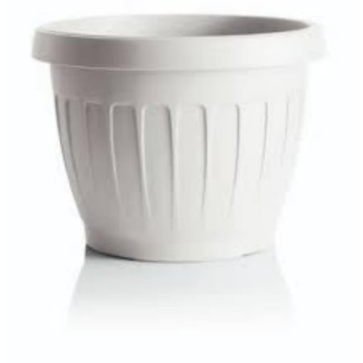 BAMA VASO DA TERRA IN PLASTICA ROTONDO 30 CM COLORE BIANCO