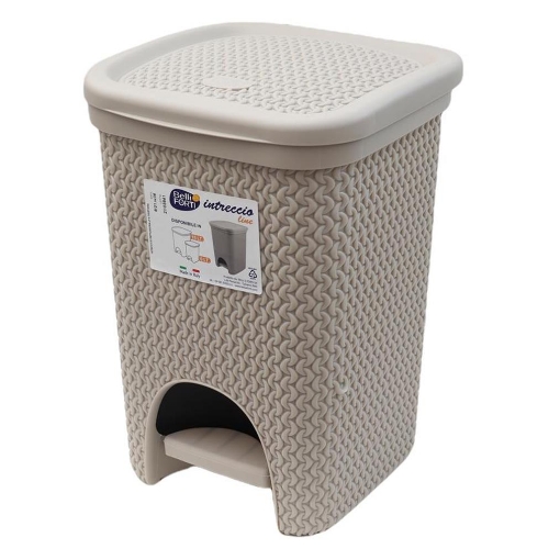 BELLI E FORTI PATTUMIERA CON PEDALE DESIGN INTRECCIO TORTORA 18 LITRI