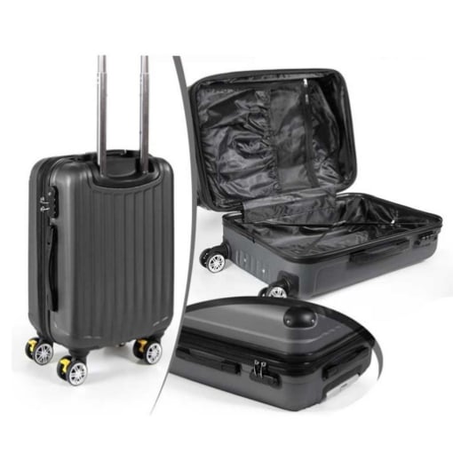 TROLLEY AD 8 RUOTE IN ABS CON FRENO 36 X 24 X H56 COLORE GRIGIO SCURI