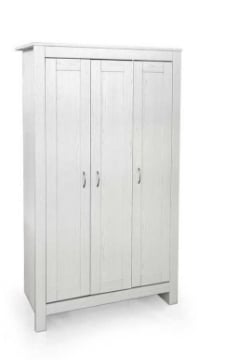 ARMADIO IN MDF TRUCIOLARE CON RIPIANI INTERNI E 3 ANTE 109X52X180 CM BIANCO
