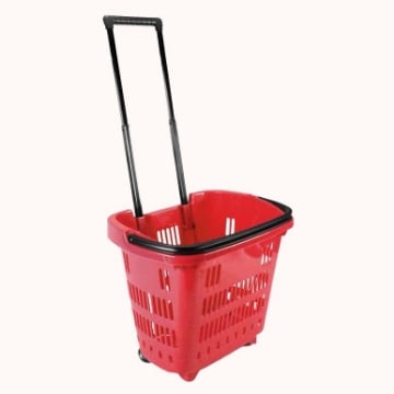 CESTA A CARRELLO PORTA SPESA  34LT PORTATA 20KG 46X35X41 ROSSA