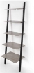 SCAFFALE DA PARETE INCLINATO CON 5 RIPIANI 64X48.5XH180 CM IN COLORE NERO