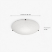 PLAFONIERA GISELLA 1XE27 GANCI CROMO VETRO LASTRA BIANCO DECORATO SPIRALE Ø30-P.10 CM 