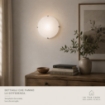 PLAFONIERA GISELLA 1XE27 GANCI CROMO VETRO LASTRA BIANCO DECORATO SPIRALE Ø30-P.10 CM 