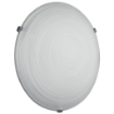 PLAFONIERA GISELLA 1XE27 GANCI CROMO VETRO LASTRA BIANCO DECORATO SPIRALE Ø30-P.10 CM 