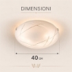 LETIZIA LAMPADA PLAFONIERA 2 LAMPADINE E27 40 CM TAGLI