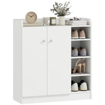 ARMADIO A SCARPIERA IN LEGNO 83 X 30 X 90 CM COLORE BIANCO