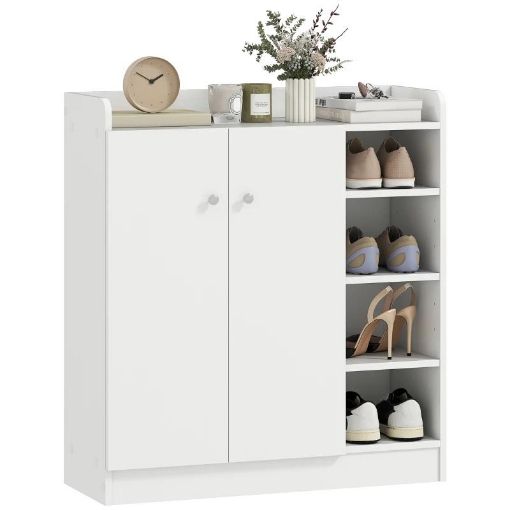 ARMADIO A SCARPIERA IN LEGNO 83 X 30 X 90 CM COLORE BIANCO